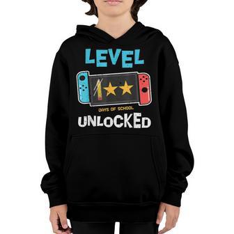 Level 100 Days Of School Unlocked Funny Kids Back To School Youth Hoodie - Thegiftio UK