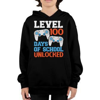 Level 100 Days Of School Unlocked Gift For A School 100 Day V2 Youth Hoodie - Seseable