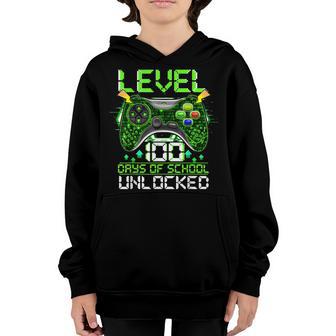 Level 100 Days Of School Unlocked Video Games Gamer Boys Youth Hoodie - Thegiftio