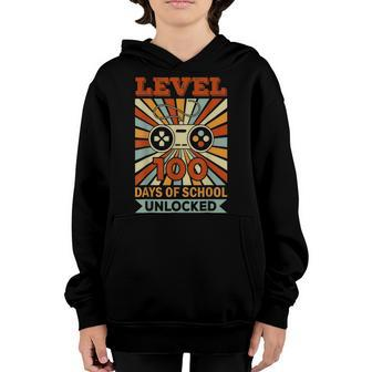 Level 100 Days Vintage 100Th Day Teacher 100 Days Of School Youth Hoodie - Seseable
