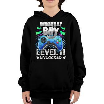 Level 11 Unlocked 11Th Birthday Video Game 11 Year Old Youth Hoodie - Thegiftio UK