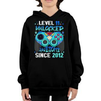 Level 11 Unlocked Awesome 2012 Birthday 11 Year Old Gift Boy Youth Hoodie - Seseable