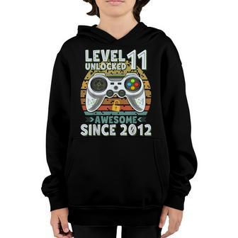Level 11 Unlocked Awesome 2012 Funny Gamer 11Th Birthday Youth Hoodie - Seseable