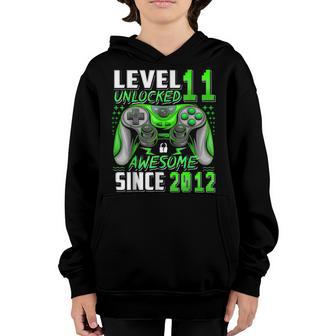 Level 11 Unlocked Since 2012 11Th Birthday Video Game Gaming Youth Hoodie - Thegiftio UK