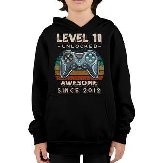 Level 11 Unlocked Video Game 11Th Birthday 11 Yr Old Boys Youth Hoodie | Mazezy