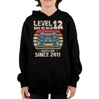 Level 12 Unlocked Awesome 2011 Video Game 12Th Birthday Boy Youth Hoodie - Thegiftio UK