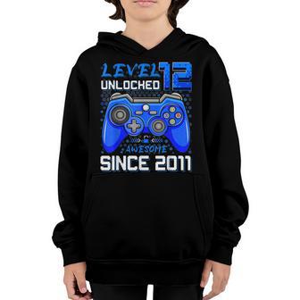 Level 12 Unlocked Awesome 2011 Video Game 12Th Birthday Boys Youth Hoodie - Thegiftio UK