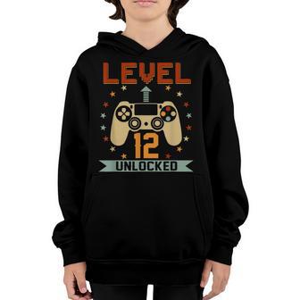 Level 12 Unlocked Funny Video Gamer 12Th Birthday Gift Youth Hoodie - Thegiftio UK