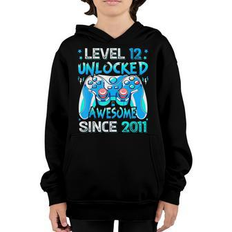 Level 12 Unlocked Video Gamer 12 Year Old 12Th Birthday Boy Youth Hoodie - Seseable