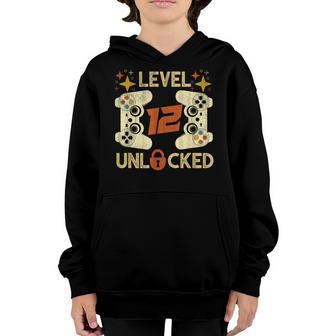 Level 12 Unlocked Video Gamer 12Th Birthday Gifts Youth Hoodie - Thegiftio UK
