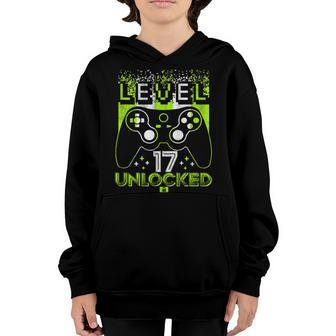 Level 17 Birthday Gaming 17 Year Old Video Games Gift Boys Youth Hoodie - Seseable