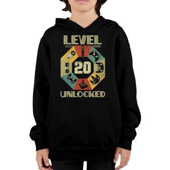 Level 20 Unlocked T Shirt Funny Video Gamer 20Th Birthday Youth Hoodie | Mazezy CA
