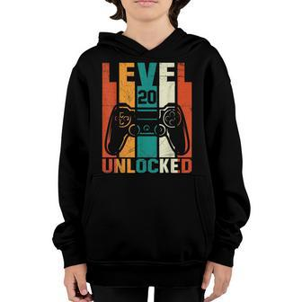 Level 20 Unlocked Video Game 20Th Birthday 20 Years Old Gift Youth Hoodie - Seseable