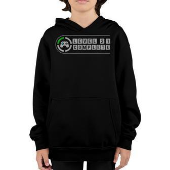 Level 21 Complete Video Gamer 21Th Birthday Kids Youth Hoodie | Mazezy DE