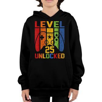 Level 25 Unlocked Video Gamer 25Th Birthday Gaming Youth Hoodie - Thegiftio UK