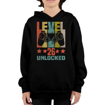 Level 26 Unlocked Video Gamer 26Th Birthday Gifts Boys Youth Hoodie - Thegiftio UK