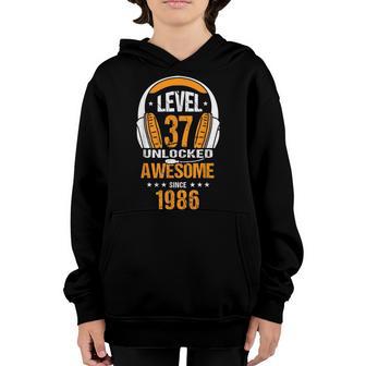 Level 37 Unlocked Awesome Since 1986 Video Game Birthday Man Youth Hoodie - Thegiftio UK
