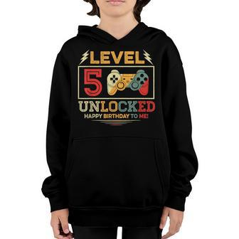 Level 5 Birthday Boy 5 Year Old Video Gamer Gaming Gift Boys Youth Hoodie - Seseable