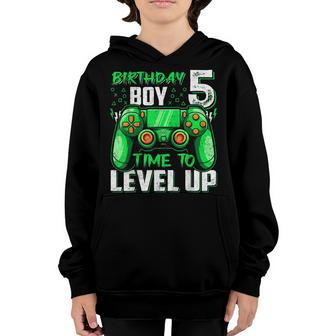 Level 5 Birthday Boy Gifts 5 Year Old Video Games Gaming Youth Hoodie - Seseable