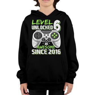 Level 6 Unlocked Awesome 2016 Video Game 6Th Birthday V5 Youth Hoodie - Thegiftio UK