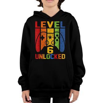 Level 6 Unlocked Video Gamer 6Th Birthday Gift Boys Youth Hoodie - Thegiftio UK