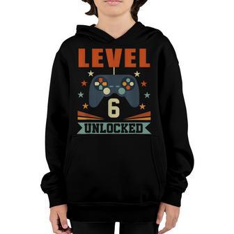 Level 6 Unlocked Video Gamer 6Th Birthday Gifts Boys Youth Hoodie - Thegiftio UK