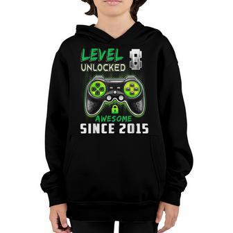Level 8 Unlocked Awesome 2015 Video Game 8Th Birthday Boys V3 Youth Hoodie - Thegiftio UK