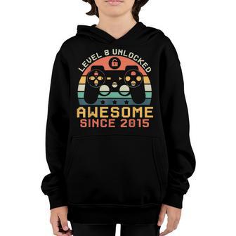 Level 8 Unlocked Awesome 2015 Video Game 8Th Birthday Boys V5 Youth Hoodie - Thegiftio UK