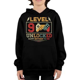 Level 9 Birthday Boy 9 Year Old Video Gamer Gaming Gift Boys Youth Hoodie - Seseable