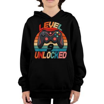 Level 9 Birthday Boy 9 Year Old Video Games Gaming Gift Kids V2 Youth Hoodie - Thegiftio UK