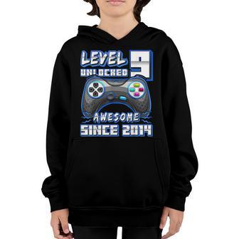 Level 9 Unlocked Awesome 2014 Video Game 9Th Birthday Boy V4 Youth Hoodie - Thegiftio UK