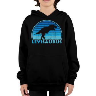 Levi Saurus Dinosaurs Kids Name Gift Youth Hoodie - Thegiftio UK
