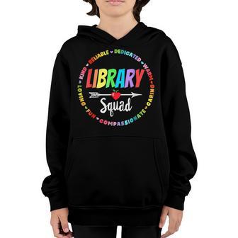 Library Squad Funny School Librarian Life Book Nerd Crew Youth Hoodie - Thegiftio UK