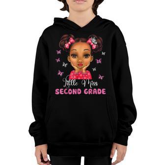 Little Miss Second Grade Butterflies 100 Days Of School Youth Hoodie - Thegiftio UK