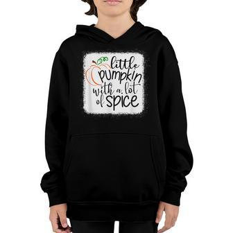 Little Pumpkin With Lots Of Spice Kids Thanksgiving Autumn Youth Hoodie - Thegiftio UK