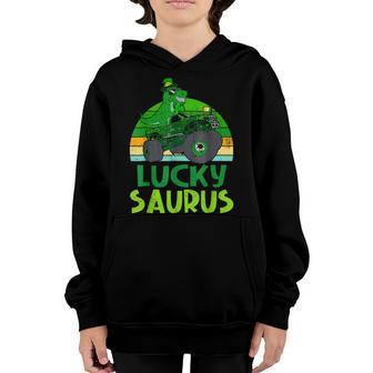Lucky Saurus Shamrock St Patricks Day Dinosaur Boys Men Youth Hoodie - Thegiftio UK