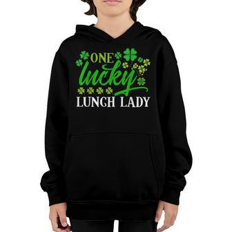 Lucky Shamrock One Lucky Lunch Lady St Patricks Day School Youth Hoodie - Seseable