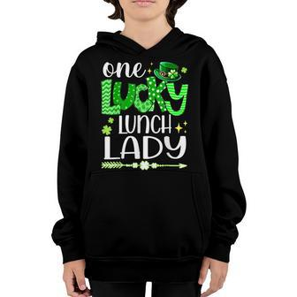Lucky Shamrock One Lucky Lunch Lady St Patricks Day School Youth Hoodie - Thegiftio UK