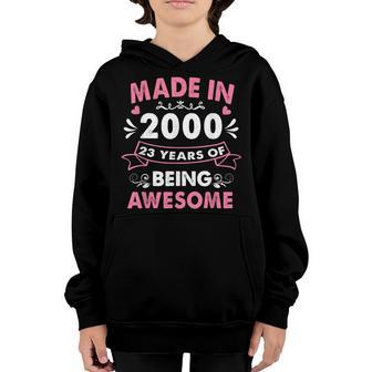 Made In 2000 23 Year Old 23Rd Birthday Gift For Girls Women Youth Hoodie - Thegiftio UK