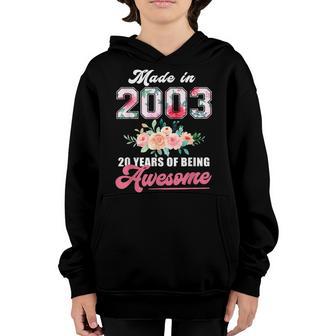 Made In 2003 20 Year Old 20Th Birthday Gift For Girl Women Youth Hoodie - Thegiftio UK