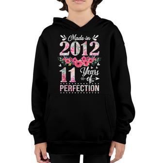 Made In 2012 Floral Vintage 11Th Birthday Gifts Girls Women Youth Hoodie - Thegiftio UK