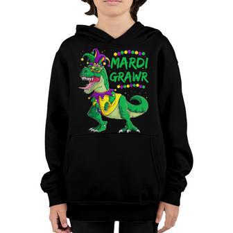 Mardi Grawr Dino Jester Outfit Mardi Gras T-Rex Kids Boys Youth Hoodie - Thegiftio UK