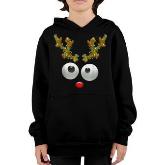 Matching Family Christmas Reindeer Face Christmas Kids V2 Youth Hoodie - Thegiftio UK