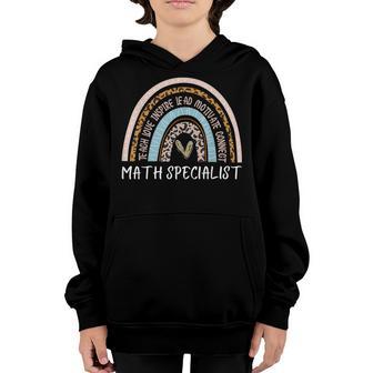 Math Specialist Rainbow Teacher Back To School Teach Love Youth Hoodie - Thegiftio UK