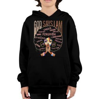 Melanin Girl Pride Afro African American Black History Month Youth Hoodie - Thegiftio UK