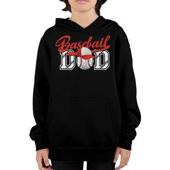 Men Baseball Dad Game Day Baseball Fathers Day Youth Hoodie - Thegiftio UK