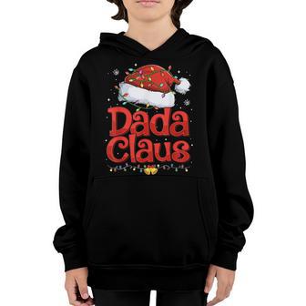 Mens Cool Dada Claus With Santa Hat Christmas Lights Boys Men Youth Hoodie - Thegiftio UK