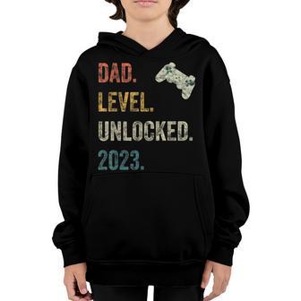 Mens Dad Level Unlocked 2023 Gamer Pregnancy Soon To Be Father Youth Hoodie - Thegiftio UK
