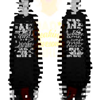 Mens Dad Of Freaking Awesome Girl Vintage Distressed Dad Of Girls Youth Hoodie - Thegiftio