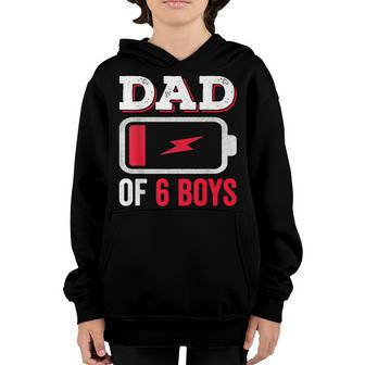 Mens Dad Of Six Boys Fathers Day Daddy Of 6 Sons Father Youth Hoodie - Thegiftio UK